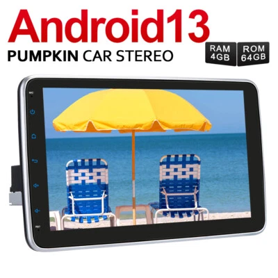 Pumpkin 4GB 64GB 10.1"Android 13 Autoradio 1 DIN GPS Navi Carplay WiFi Bluetooth - Bild 1 von 4