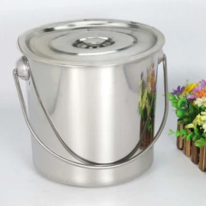 Cubo de cubo de lata de leche de 6 L cubo de leche de acero inoxidable barril de almacenamiento de cocina con tapa - Imagen 1 de 15