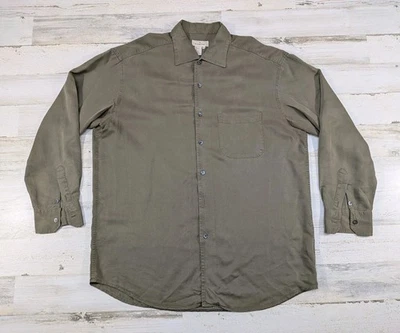 Ermengildo Zegna Shirt Mens XXL 2XL Rayon Viscose Blend Green Button Up Italy* - Image 1 of 4