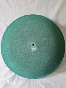 Vintage 1980er gewellte türkisfarbene Schüssel hergestellt von Flute Chicago Home Deco - 18" Breite x 9" Tiefe - Bild 1 von 5