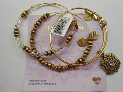 Alex And Ani " Mom " Set Mit 3 Armreif Armband, Rafaelian Gold Nwtbc - Bild 1 von 4