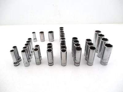 SNAP ON 36 Piece Mixed Lot of Metric Deep Sockets 3/8" Drive Chrome SFSM SFM FSM - image 1 of 4