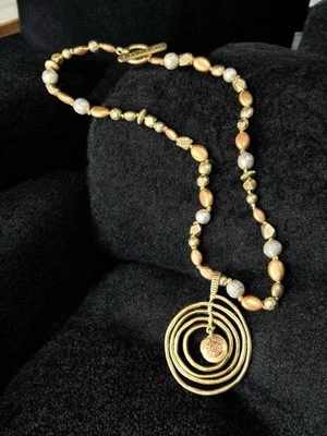 Necklace Sigrid Olsen Boho Mixed Tone Meta Designer Signed Stamped Toggle Clasp Foto 1 de 2