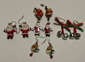 Konvolut 4 markenlose Vintage Weihnachten Urlaub Modeschmuck Ohrringe - Bild 1 von 10