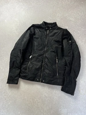 Diesel Jacket Men's Size Medium Bomber Black Stripes Moto Zipper Y2K Drip - Image 1 of 4