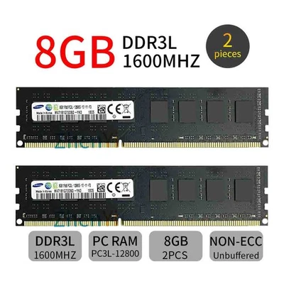 Samsung 16GB 2x 8GB 1600MHz DDR3L PC3L-12800 240Pin DIMM Desktop Memory SDRAM BT - Image 1 of 4