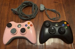 🎮 Mandos Oficiales Microsoft Xbox 360 (2) ~ Negro y Rosa - Funciona - Imagen 1 de 5