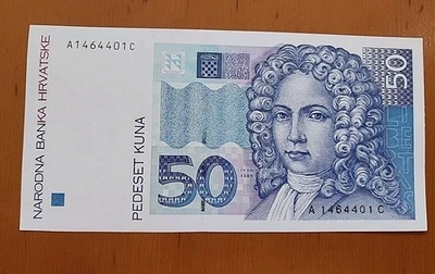 BILLETE CROACIAV 50 KUNAS UNC 1993 PRIMERA EMISIÓN RARO Foto 1 de 3