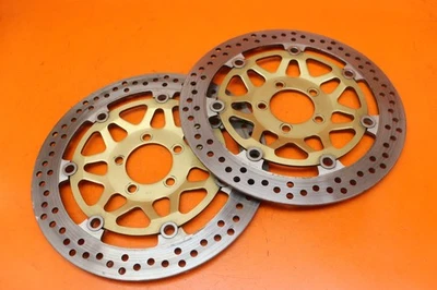 1998-2002 KAWASAKI NINJA ZX6R OEM STRAIGHT FRONT LEFT RIGHT BRAKE ROTORS DISCS - Image 1 of 4