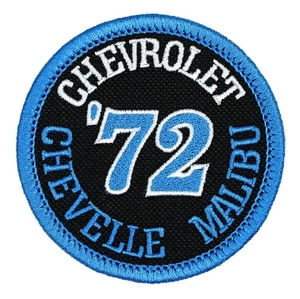 1972 Chevrolet Chevelle Malibu Embroidered Patch Black/Aqua Iron-On Sew-On Hat - Picture 1 of 2