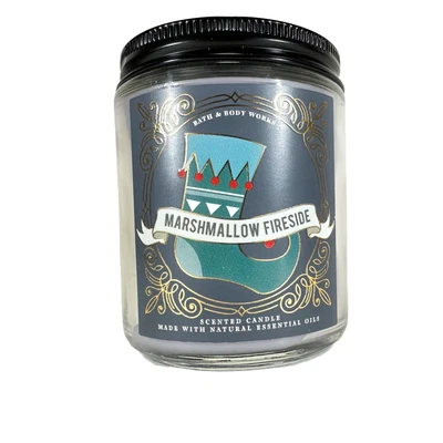 Vela perfumada Bath & Body Works Marshmallow Fireside 7 oz. Tarro de cristal nuevo Foto 1 de 4