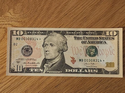 2013 $10 "STAR NOTE" NEW YORK DISTRICT MB00308314* 2 OF 3 CON SER NUMBERS - Image 1 of 4