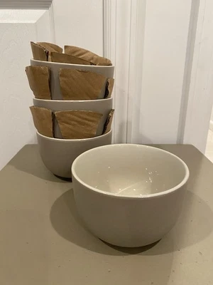 West Elm KALOH Aaron Probyn Stoneware Cereal Bowls 5” Set of 4 Grey Cream (NIB)