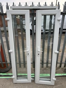 USED PVC FRENCH DOORS - Picture 1 of 1