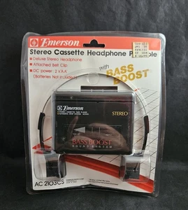 Nuovo lettore cassette stereo vintage Emerson portatile con cuffie AC2103CS - Foto 1 di 5