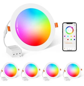 Smarte Einbauleuchten 6 Zoll Farbwechsel 16W LED Einbaustrahler mit Anschluss Bo - Bild 1 von 7