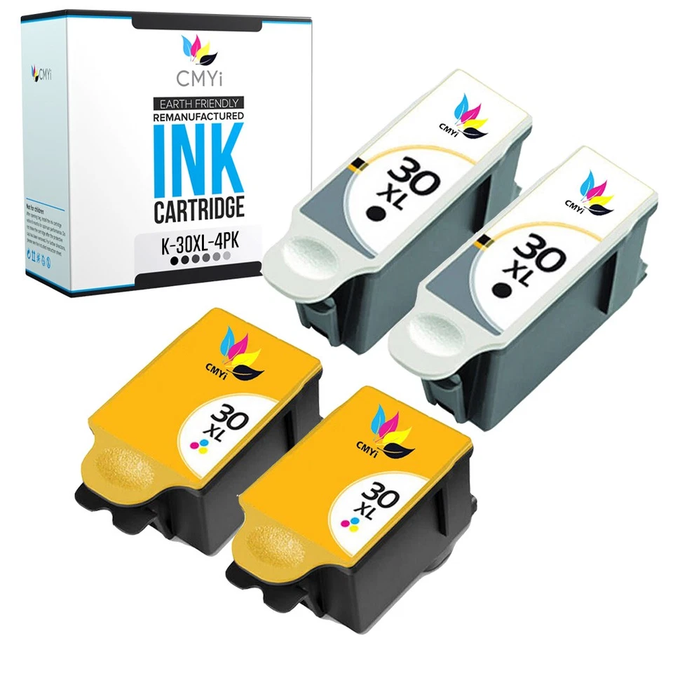 4-Pack CMYi Compatible 30XL Cartridges for Kodak ESP C110 C310 C315 2150 2170 - Image 1 of 4