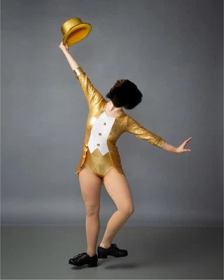 Disfraz de baile dorado tap/jazz con sombrero Foto 1 de 2