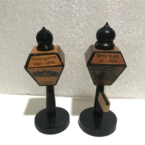 New Orleans Mid Century Salz & Pfefferstreuer Holz Lampe Streuer Japan S & P - Bild 1 von 9