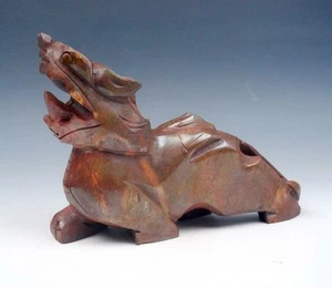 Solid Heavy Stone Hand Carved Large Sculpture Talisman Monster PiXiu FengShui #D - Picture 1 of 1