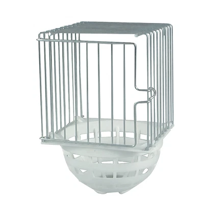 duvo plus - Vogel-Nistschale aus Kunststoff - mit Metallkorb - 10 x 11 x 16 cm