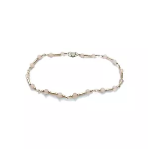 Shine in Style: Exquisite 925 Silver Traditional Anklet - with rose quar  ( 1ps) - Picture 1 of 6