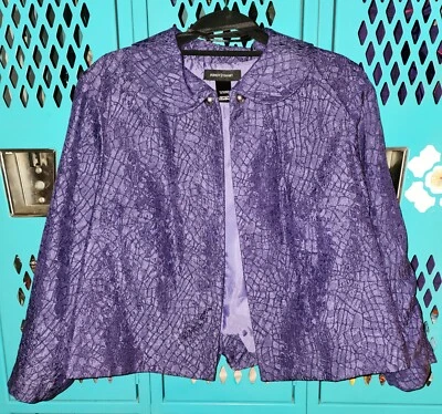 Chaqueta Ashley Stewart para mujer talla grande 16 púrpura forrada craquelada estampado de serpiente animal Foto 1 de 4