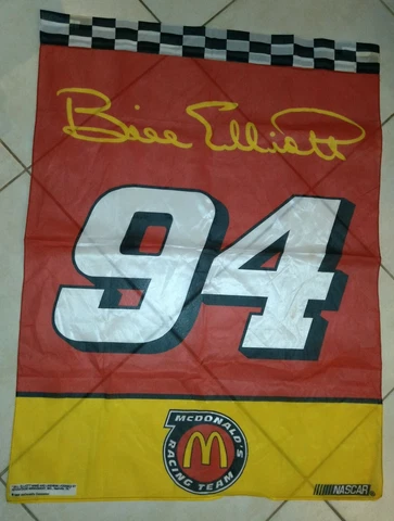 VINTAGE NASCAR 1996 BILL ELLIOTT MCDONALD'S #94 42"X31" FLAG RACING FORD Cover