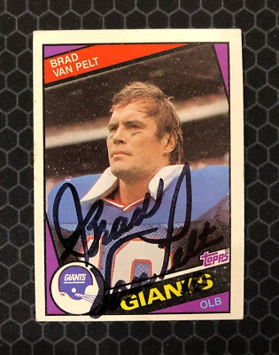 1984 Topps Football #323 Brad Van Pelt - NY Giants - Signed Auto - SET BREAK - Image 1 of 2