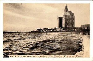 CONEY ISLAND, CIUDAD DE NUEVA YORK - HOTEL MEDIA LUNA - POSTAL ANTIGUA - Imagen 1 de 2