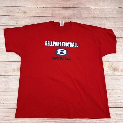 Jerzees Heavyweight Bellport Football Red t shirt size 3X - Image 1 of 4