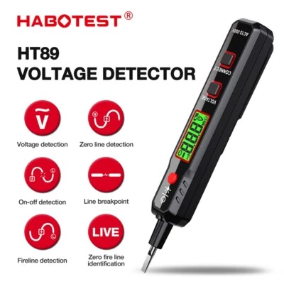 HABOTEST HT89 Voltage Detector Pen Volt Electric Tester with LCD AC/DC 12~250V