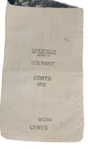 Vintage U.S. Mint Bank money Coin Bag Cents $50 SF.CSW - Picture 1 of 2