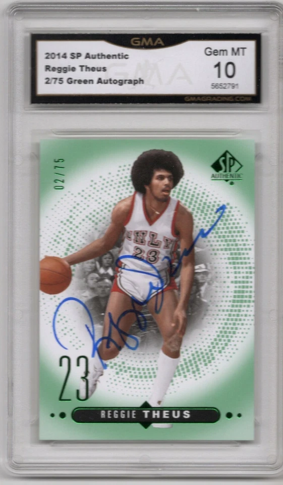 PSA GMA GEM MINT 10 REGGIE THEUS 2014-15 SP AUTHENTIC GREEN #42 AUTO #D 29/75 - Image 1 of 1