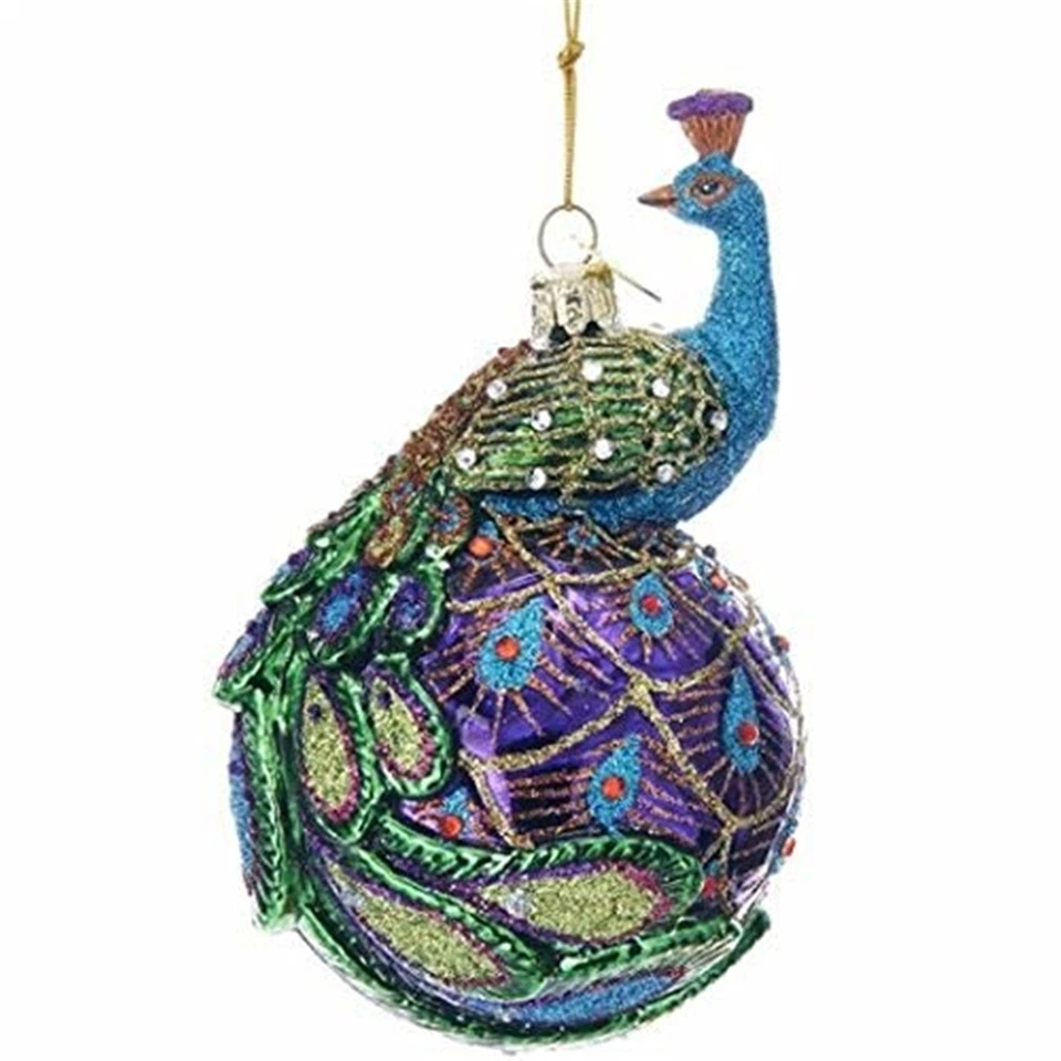 Kurt Adler Noble Gems Glass Ornament for Christmas Tree, Peacock - Image 1 of 1