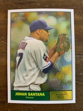 JOHAN SANTANA #'d 1128/1961 2010 Topps Heritage Chrome #C63 New York Mets