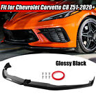 Black For 2020 + Chevrolet Corvette C8 Z51 Front Bumper Lip Splitter Diffuser Chevrolet Corvette