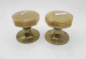 Vintage Plastic & Metal Door Knobs Handles Plates Retro "WILBEC" - Picture 1 of 12