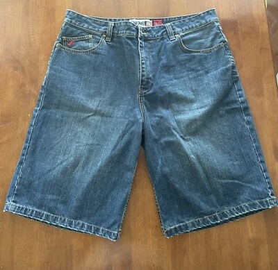 Shorts jeans azul masculino Quiksilver QuikJean ajuste relaxado 38 - Imagem 1 de 3