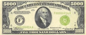 USA / Atlanta , Ga. $5000 Series of 1934 Facsimile Uncirculated Banknote ZD 3 - Picture 1 of 2