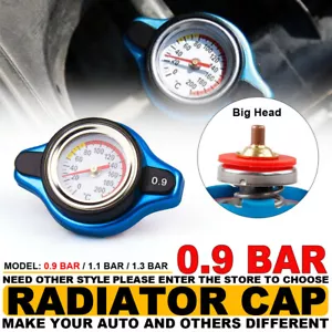 Tapa universal para radiador termostato de automóvil + con cubierta de calibre de temperatura de agua cabeza grande 0,9 bar - Imagen 1 de 9