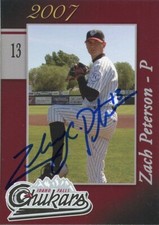 2007 Idaho Falls Chukars ZACH PETERSON Signed Card autograph AUTO ROYALS