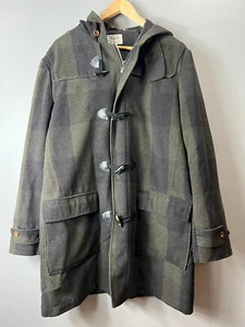 Vintage Wool Parka Trench Coat Green Plaid Penguin by Munsingwear XL - Picture 1 of 9