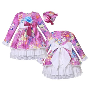 Toddler Party Dresses For Girls Autumn Clothes 2-12 Years Outfit with Headband - Picture 1 of 12