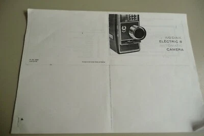 Instructions cinéma appareil photo argentique KODAK ELECTRIC 8 AUTO - photocopie de l'original - Photo 1/2