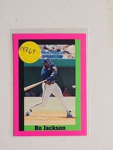 Bo Jackson Kansas City Royals SWINGING THROUGH PINK BORDER GREEN BACK