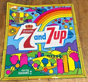 vintage seagrams 7 7up 7 up peter max uncola paper advertising sign rare - Picture 1 of 10