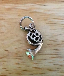 Sterling Silber klein 18x10mm Französisch Horn Musik Instrument Charm! - Bild 1 von 3