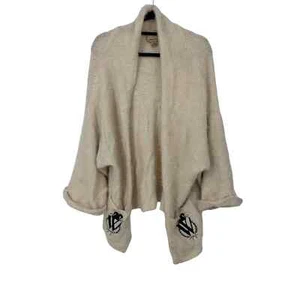 Wildfox white label cardigan sweater size XS RARE Monogram open front wool - Picture 1 of 14