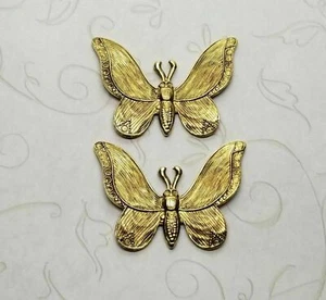 Brass Ornate Butterflies x 2 - 134RAT. - Picture 1 of 3